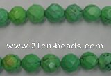 CWB392 15.5 inches 8mm faceted round howlite turquoise beads