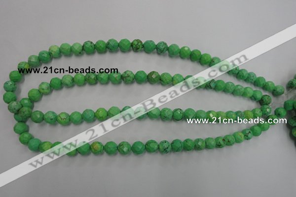 CWB392 15.5 inches 8mm faceted round howlite turquoise beads