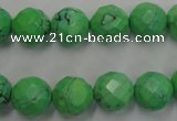 CWB393 15.5 inches 10mm faceted round howlite turquoise beads