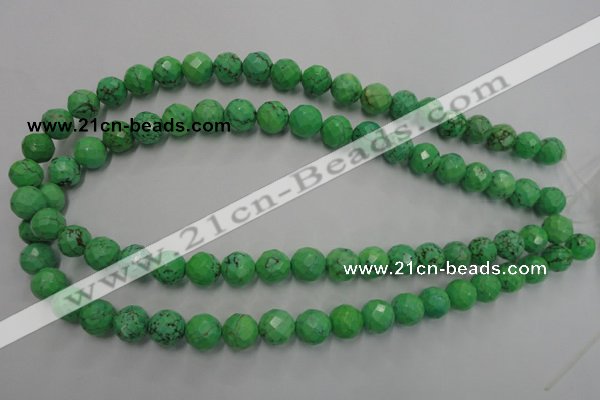 CWB393 15.5 inches 10mm faceted round howlite turquoise beads