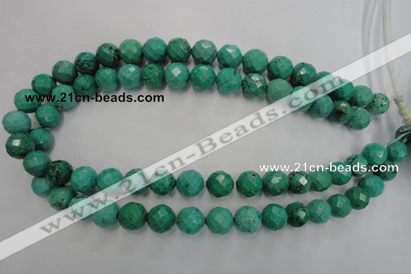 CWB404 15.5 inches 12mm faceted round howlite turquoise beads