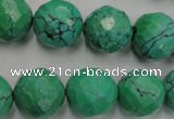 CWB406 15.5 inches 16mm faceted round howlite turquoise beads