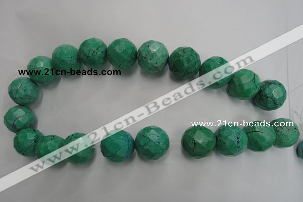 CWB407 15.5 inches 18mm faceted round howlite turquoise beads