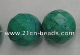 CWB408 15.5 inches 20mm faceted round howlite turquoise beads