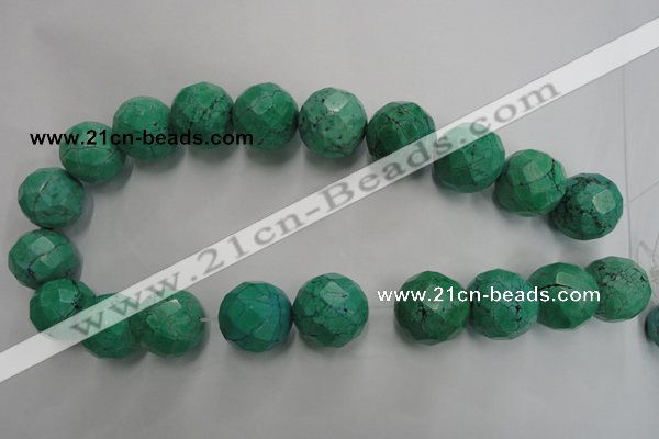 CWB408 15.5 inches 20mm faceted round howlite turquoise beads