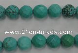 CWB412 15.5 inches 8mm faceted round howlite turquoise beads