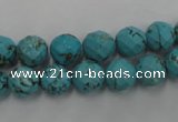 CWB422 15.5 inches 8mm faceted round howlite turquoise beads