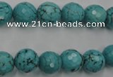 CWB423 15.5 inches 10mm faceted round howlite turquoise beads