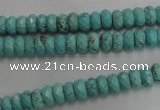 CWB440 15.5 inches 4*6mm faceted rondelle howlite turquoise beads