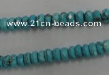 CWB441 15.5 inches 4*6mm faceted rondelle howlite turquoise beads