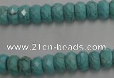 CWB443 15.5 inches 5*8mm faceted rondelle howlite turquoise beads