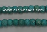 CWB444 15.5 inches 6*8mm faceted rondelle howlite turquoise beads