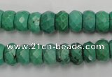 CWB445 15.5 inches 6*10mm faceted rondelle howlite turquoise beads