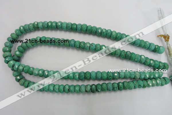 CWB445 15.5 inches 6*10mm faceted rondelle howlite turquoise beads