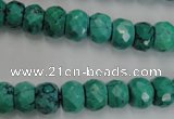 CWB446 15.5 inches 7*10mm faceted rondelle howlite turquoise beads