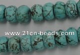 CWB449 15.5 inches 8*12mm faceted rondelle howlite turquoise beads