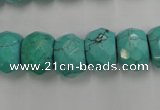 CWB452 15.5 inches 10*14mm faceted rondelle howlite turquoise beads