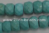 CWB455 15.5 inches 10*14mm faceted rondelle howlite turquoise beads