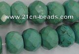 CWB456 15.5 inches 12*16mm faceted rondelle howlite turquoise beads