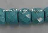 CWB461 15.5 inches 14*20mm faceted rondelle howlite turquoise beads