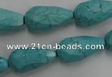 CWB474 15.5 inches 12*22mm faceted teardrop howlite turquoise beads