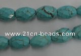 CWB481 15.5 inches 8*12mm faceted rice howlite turquoise beads