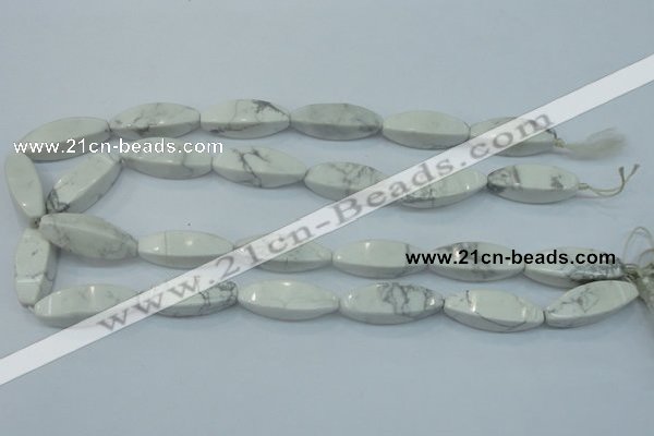 CWB52 15.5 inches 10*30mm twisted rice natural white howlite gemstone beads