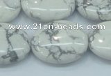 CWB53 15.5 inches 20*25mm oval natural white howlite gemstone beads