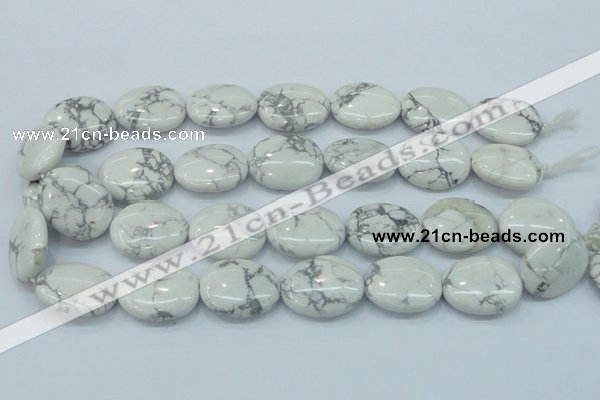 CWB53 15.5 inches 20*25mm oval natural white howlite gemstone beads