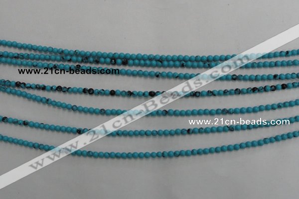 CWB550 15.5 inches 2mm round howlite turquoise beads wholesale