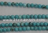 CWB553 15.5 inches 4mm round howlite turquoise beads wholesale