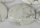 CWB60 15.5 inches 30*40mm oval natural white howlite beads wholesale