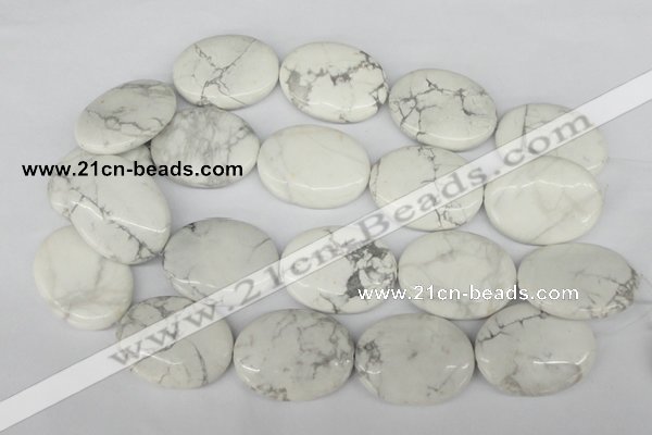 CWB60 15.5 inches 30*40mm oval natural white howlite beads wholesale