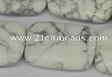 CWB61 15.5 inches 25*35mm rectangle natural white howlite beads