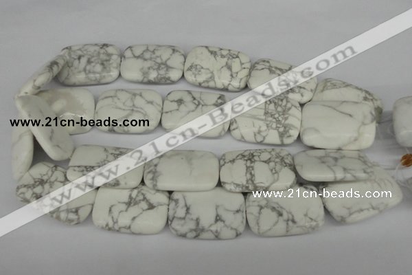 CWB61 15.5 inches 25*35mm rectangle natural white howlite beads