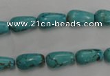 CWB675 15.5 inches 8*14mm teardrop howlite turquoise beads wholesale