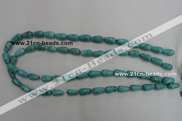 CWB675 15.5 inches 8*14mm teardrop howlite turquoise beads wholesale