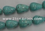 CWB676 15.5 inches 10*15mm teardrop howlite turquoise beads wholesale