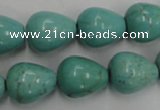 CWB677 15.5 inches 13*16mm teardrop howlite turquoise beads wholesale