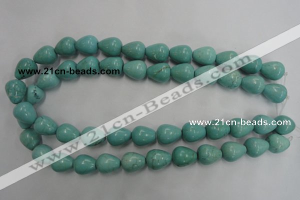 CWB677 15.5 inches 13*16mm teardrop howlite turquoise beads wholesale