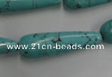 CWB679 15.5 inches 10*38mm teardrop howlite turquoise beads wholesale