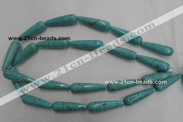 CWB679 15.5 inches 10*38mm teardrop howlite turquoise beads wholesale