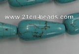 CWB680 15.5 inches 13*30mm teardrop howlite turquoise beads wholesale