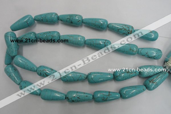 CWB680 15.5 inches 13*30mm teardrop howlite turquoise beads wholesale