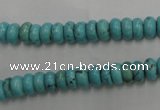 CWB682 15.5 inches 3*7mm rondelle howlite turquoise beads wholesale