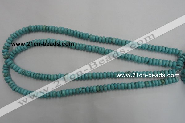 CWB682 15.5 inches 3*7mm rondelle howlite turquoise beads wholesale