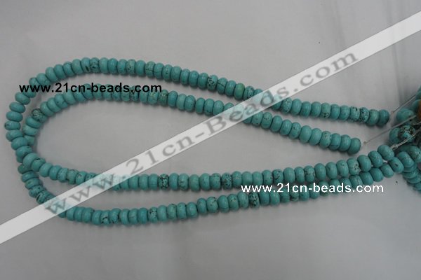 CWB683 15.5 inches 4*7mm rondelle howlite turquoise beads wholesale