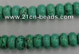 CWB685 15.5 inches 6*10mm rondelle howlite turquoise beads wholesale