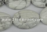 CWB69 15.5 inches 25*35mm carved oval natural white howlite beads