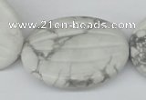 CWB70 15.5 inches 30*40mm carved oval natural white howlite beads